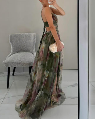 Giselle | Stilinga Maxi Suknelė su Gėlių Motyvais