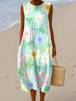 Erin | Midi Dress in Pastel Blossom