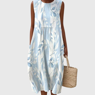 Joy | Midi Dress with Leaf Print