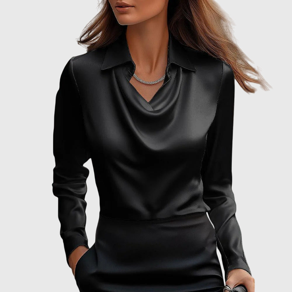 Bodil | Elegant bluse i skinnende sateng