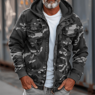 Fabian | Elegantiška Kamufliažo Krovinių Striukė