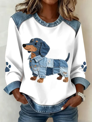 Lilah™ – Patchwork Dachshund Genser