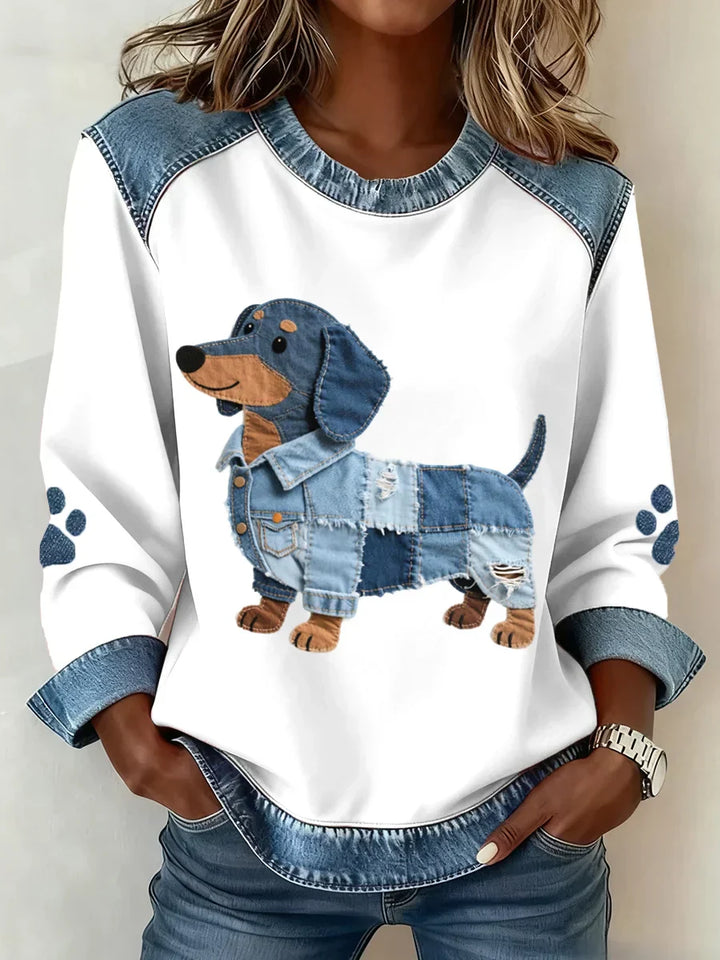 Lilah™ – Patchwork Dachshund Genser