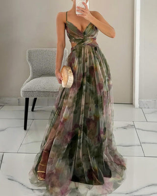 Giselle | Stilinga Maxi Suknelė su Gėlių Motyvais