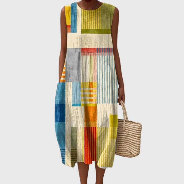 Eve | Midi Dress with Geometric Patterns