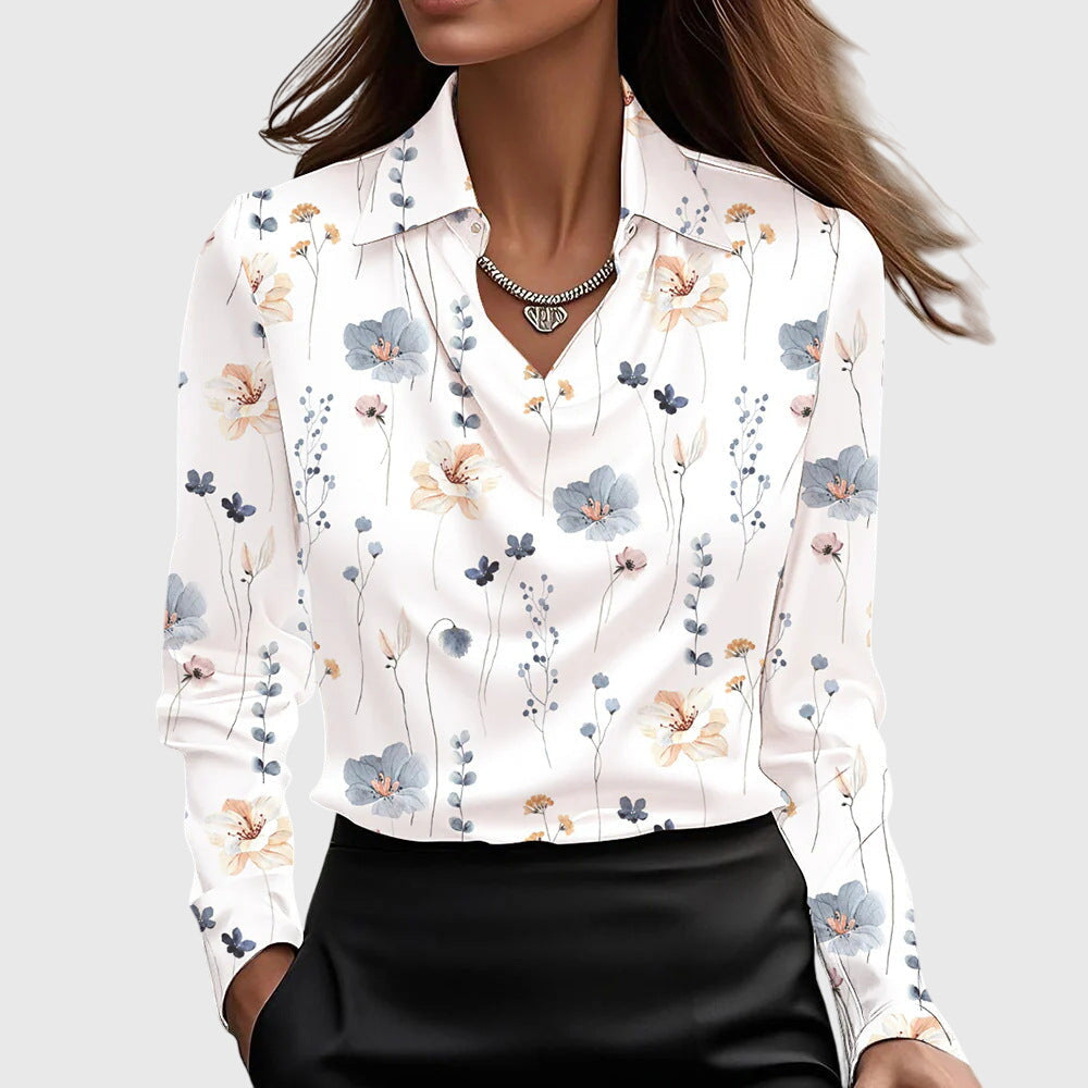 Bodil | Elegant bluse i skinnende sateng