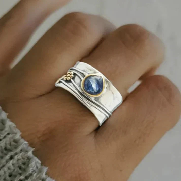 Vintage Blue Sapphire Gold-Plated Silver