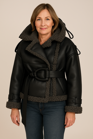 ELVIRA™ | DAMEBELTET Faux Fur-KÅPE