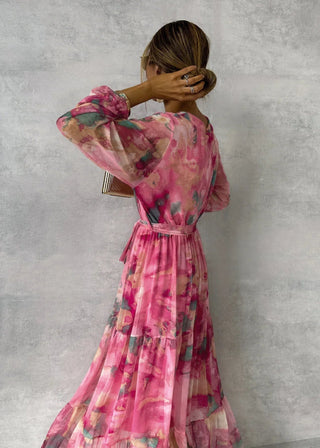 Hazel | Flower-Printed Portfolio Dress