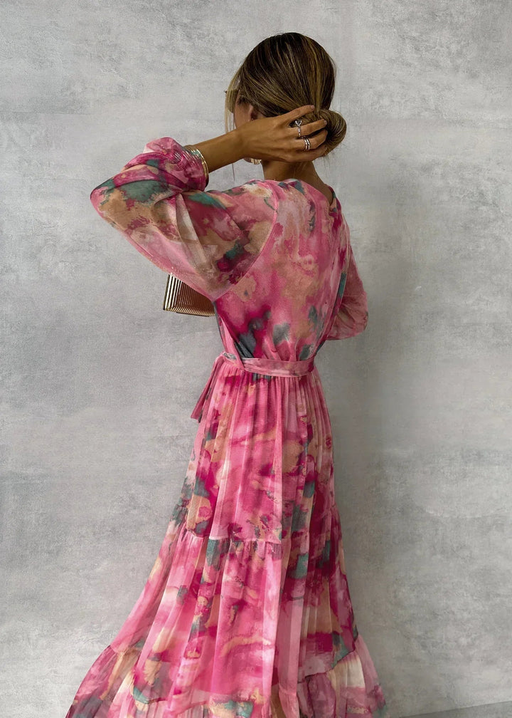 Hazel | Flower-Printed Portfolio Dress