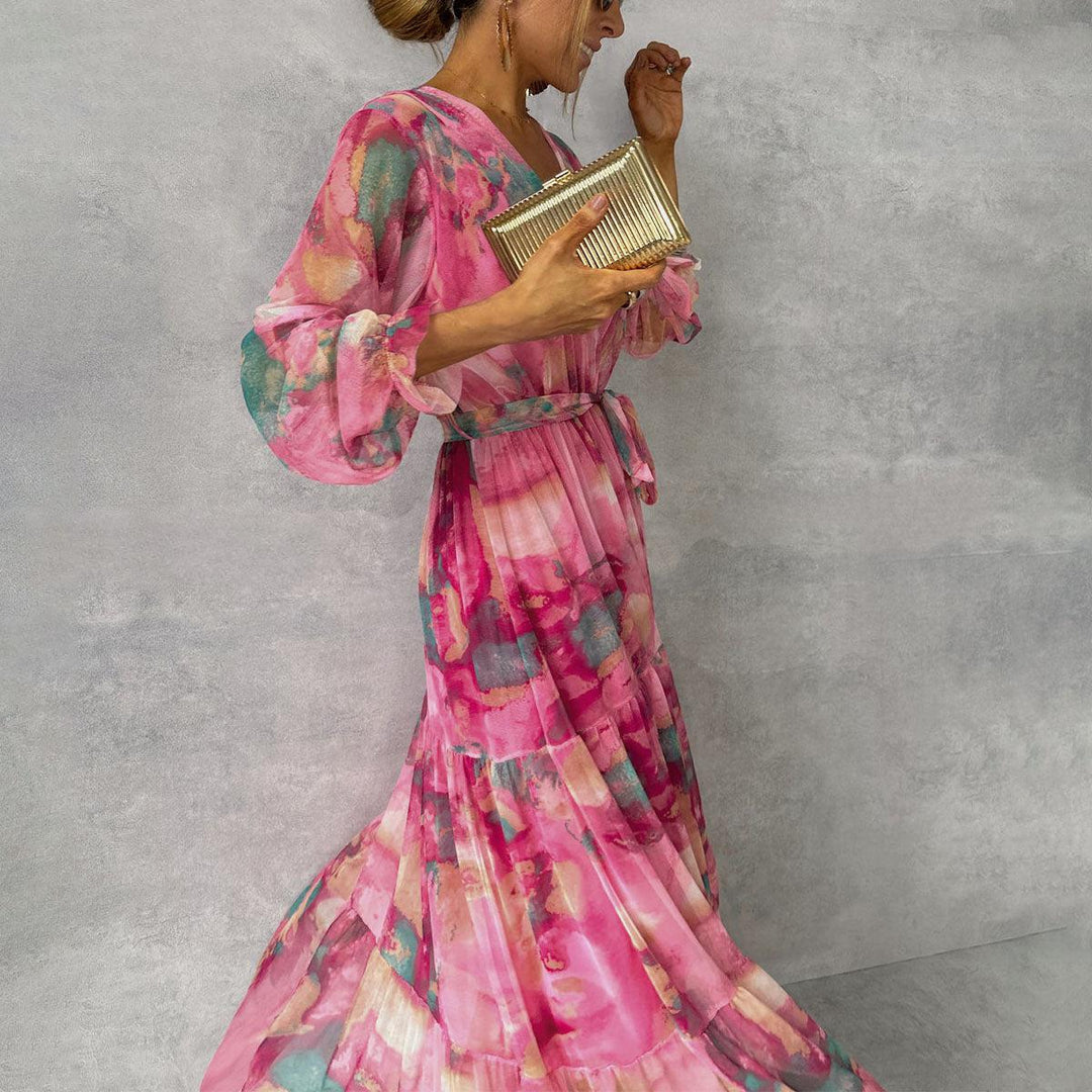 Hazel | Flower-Printed Portfolio Dress