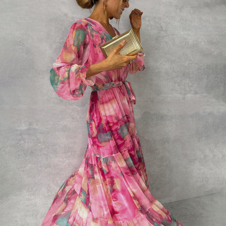 Hazel | Flower-Printed Portfolio Dress