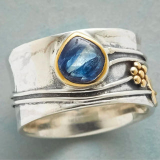 Vintage Blue Sapphire Gold-Plated Silver