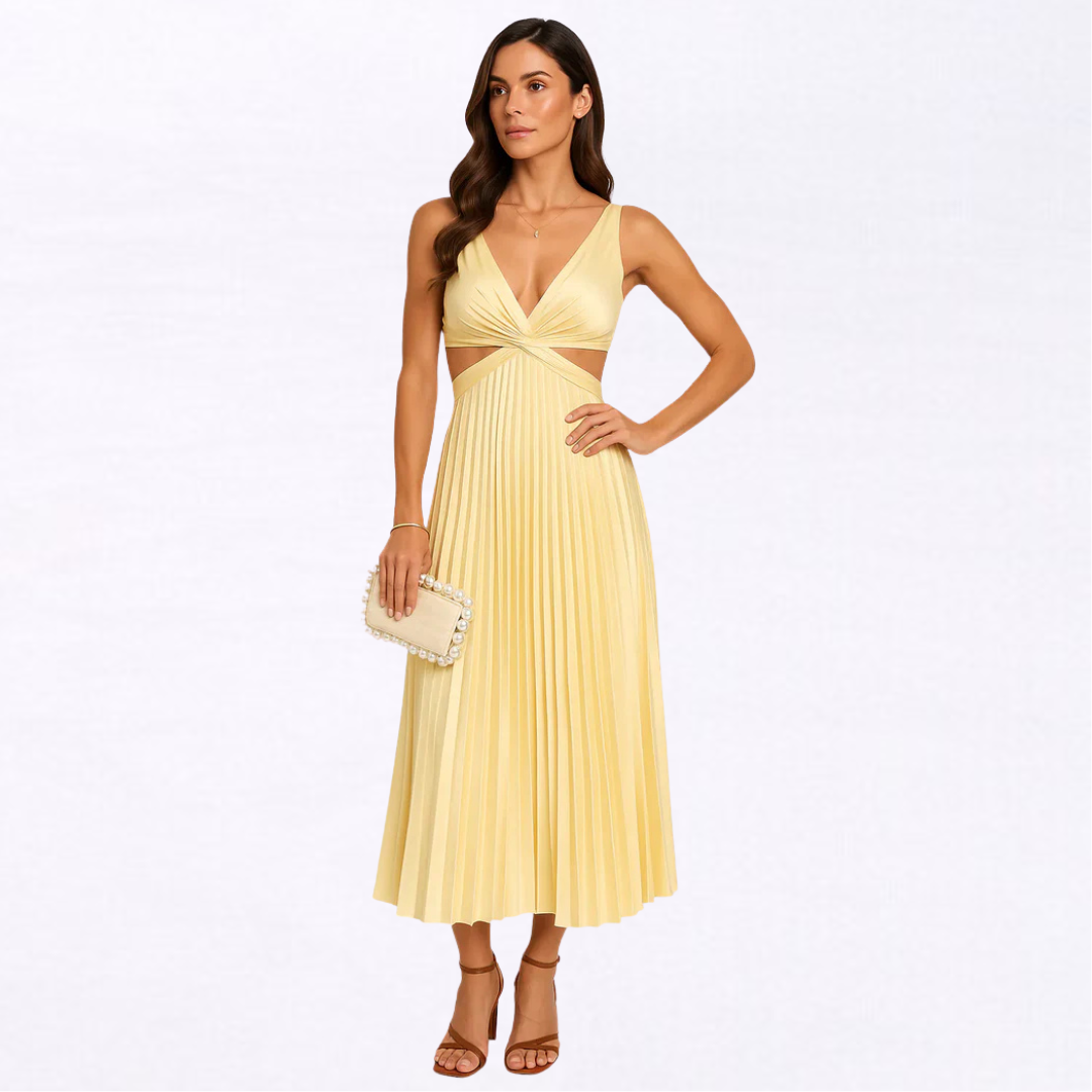 Bellezza Dress | Pleated Ruffle Dress
