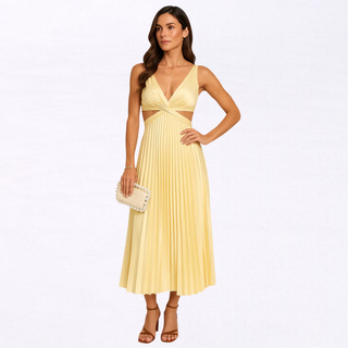 Bellezza Dress | Pleated Ruffle Dress