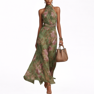 Livia | Maxi Halter Floral Dress