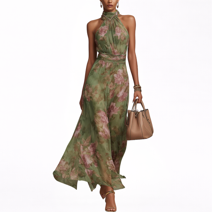 Livia | Maxi Halter Floral Dress