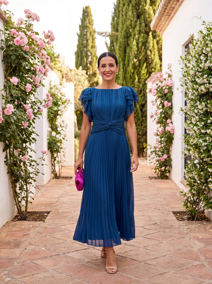Seraphina | Elegantiška Maxi Suknelė su Susuktomis Juosmeniu