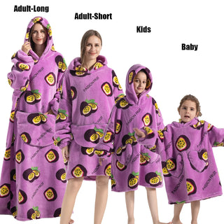 Winter Women Clothes Adult Children Plush Fleece Hoodies Homewear Pajamas Super Warm Hooded Sweatshirts Pullover Tops Oversized