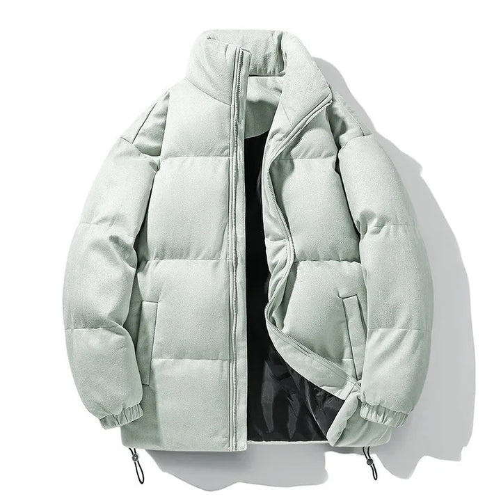2025 homens inverno parkas jaqueta moda engrossar à prova de frio cor sólida casaco masculino gola manga longa solto homem outerwear