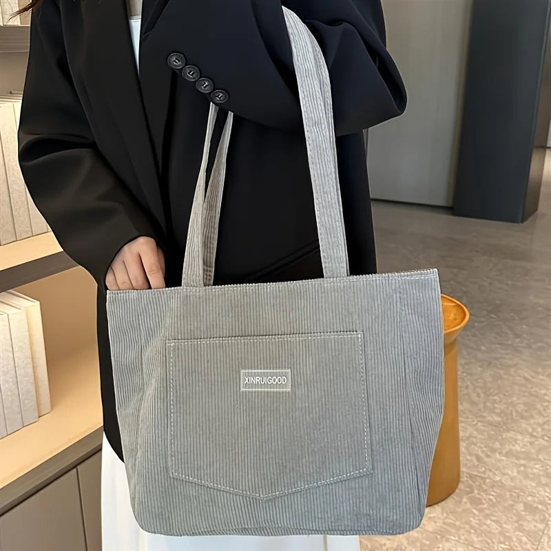 Bolsa tote de ombro de veludo feminino, bolsa casual de moda de grande capacidade para sair, bolsas e bolsas designer