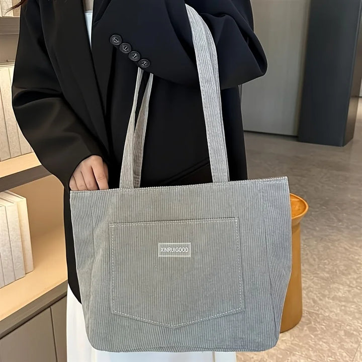 Bolsa tote de ombro de veludo feminino, bolsa casual de moda de grande capacidade para sair, bolsas e bolsas designer