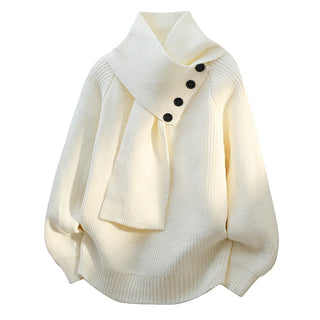 Ariane – Elegant ribbestrikket genser med sjalkrage