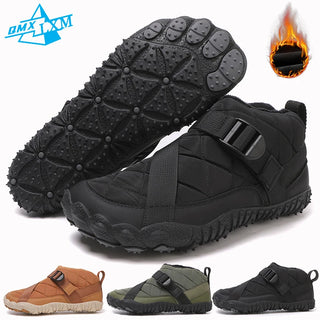 Botas de neve de inverno das mulheres dos homens botas de tornozelo quentes minimalistas com suporte de arco zero gota sola caixa de dedo do pé largo sapatos de algodão descalços