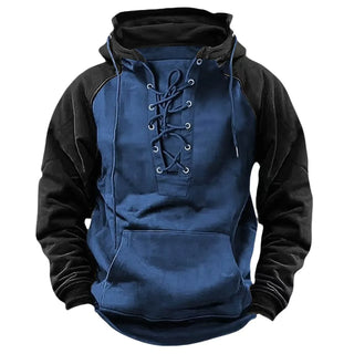 Men's Casual Hoodie Sweatshirt Autumn Winter Color Block Oversized Workwear Jacket Youth Fashion Polyester Blend Long Sleeve
