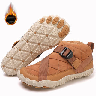 Botas de neve de inverno das mulheres dos homens botas de tornozelo quentes minimalistas com suporte de arco zero gota sola caixa de dedo do pé largo sapatos de algodão descalços