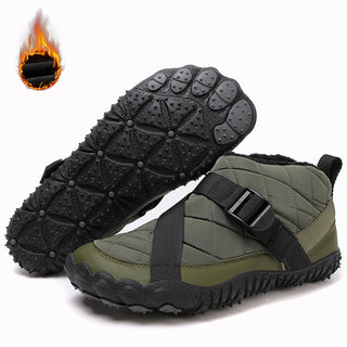 Botas de neve de inverno das mulheres dos homens botas de tornozelo quentes minimalistas com suporte de arco zero gota sola caixa de dedo do pé largo sapatos de algodão descalços