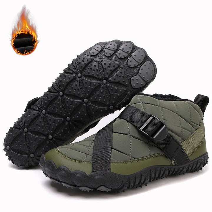 Botas de neve de inverno das mulheres dos homens botas de tornozelo quentes minimalistas com suporte de arco zero gota sola caixa de dedo do pé largo sapatos de algodão descalços