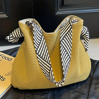 Bolsa tote de veludo fashion feminina, bolsa de ombro casual, grande capacidade, deslocamento diário, sacolas de compras, bolsa de telefone
