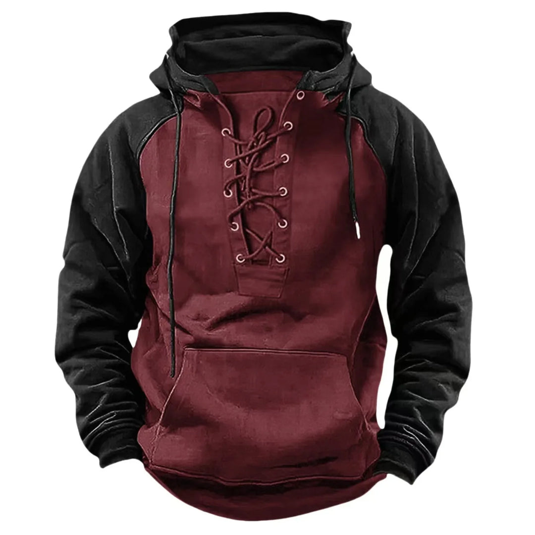 Men's Casual Hoodie Sweatshirt Autumn Winter Color Block Oversized Workwear Jacket Youth Fashion Polyester Blend Long Sleeve