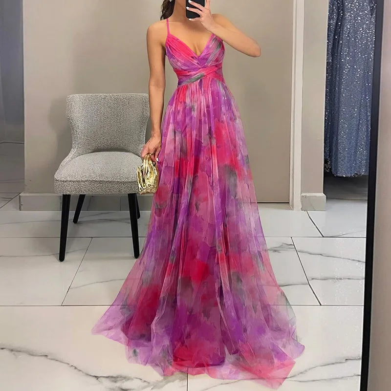 Giselle | Stilinga Maxi suknelė su gėlių motyvais