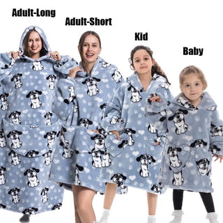 Winter Women Clothes Adult Children Plush Fleece Hoodies Homewear Pajamas Super Warm Hooded Sweatshirts Pullover Tops Oversized