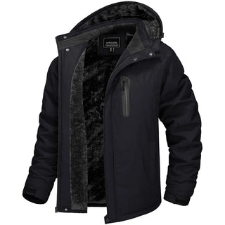 TACVASEN Winter Thicken Fleece Jacket Mens Waterproof Hiking Skiing Jackets Outdoor Mountain Trekking Windbreaker Parka Male