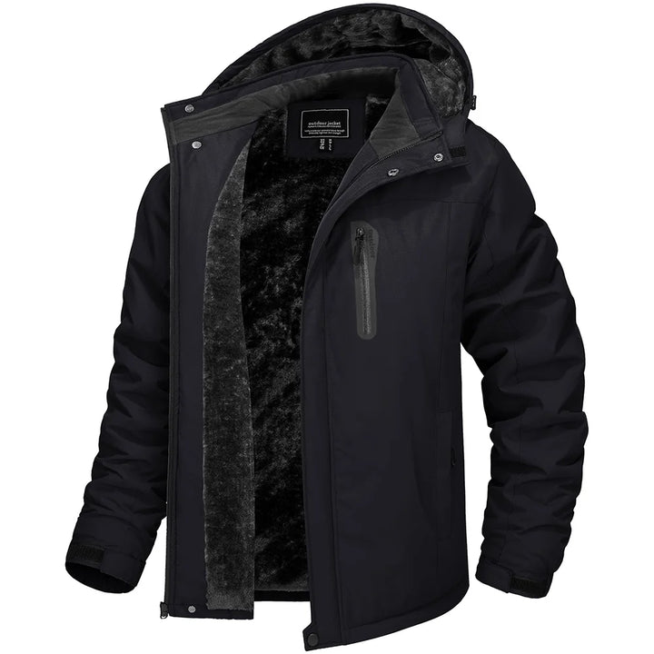 TACVASEN Winter Thicken Fleece Jacket Mens Waterproof Hiking Skiing Jackets Outdoor Mountain Trekking Windbreaker Parka Male