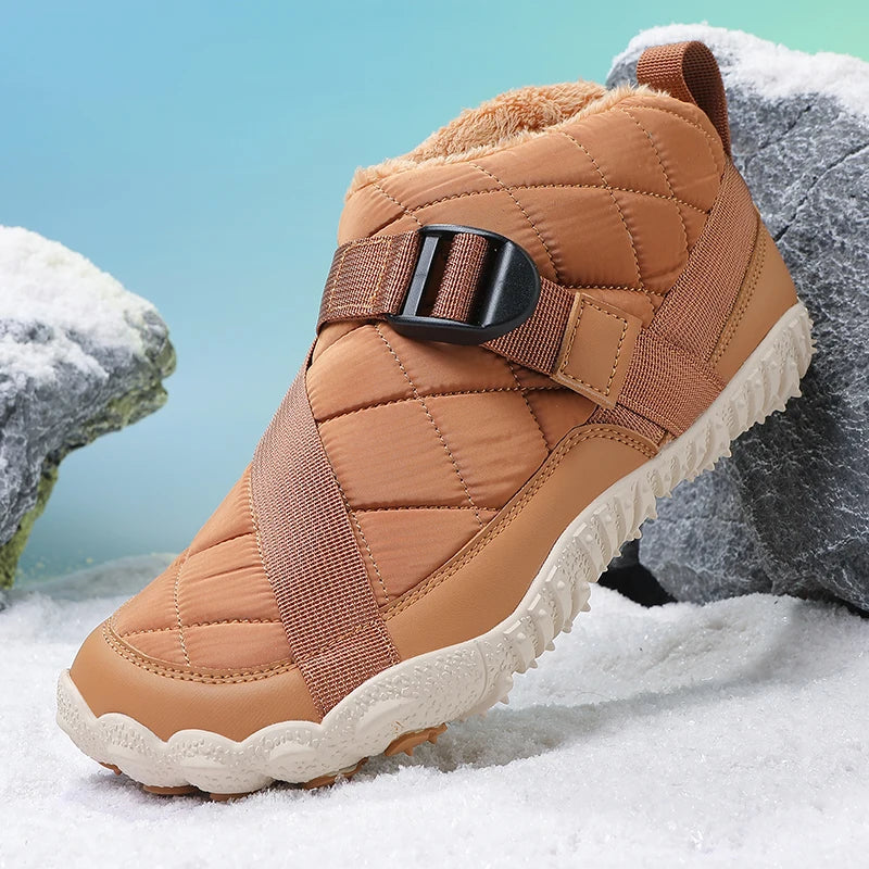 Botas de neve de inverno das mulheres dos homens botas de tornozelo quentes minimalistas com suporte de arco zero gota sola caixa de dedo do pé largo sapatos de algodão descalços