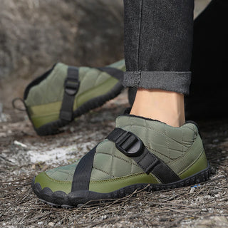Botas de neve de inverno das mulheres dos homens botas de tornozelo quentes minimalistas com suporte de arco zero gota sola caixa de dedo do pé largo sapatos de algodão descalços
