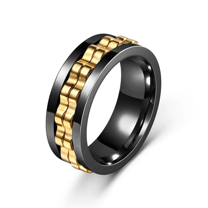Anti-stress ring i rustfritt stål for menn