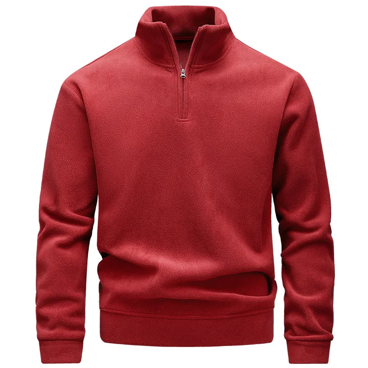Moletom com capuz de lã espessada com zíper e meio zíper Camiseta térmica masculina de manga comprida com padrão geométrico de fibra de poliéster inverno Fa...