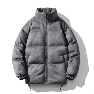 2025 homens inverno parkas jaqueta moda engrossar à prova de frio cor sólida casaco masculino gola manga longa solto homem outerwear