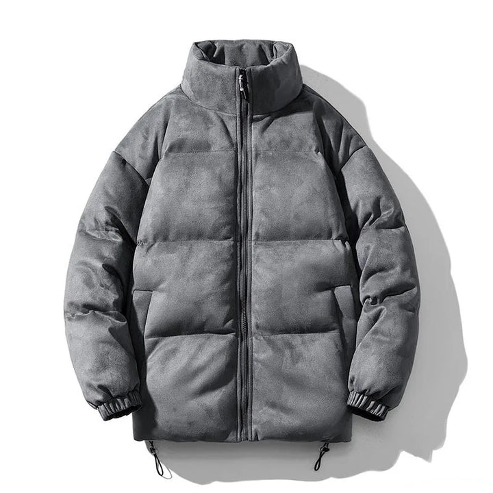 2025 homens inverno parkas jaqueta moda engrossar à prova de frio cor sólida casaco masculino gola manga longa solto homem outerwear