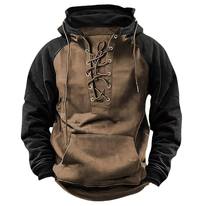 Men's Casual Hoodie Sweatshirt Autumn Winter Color Block Oversized Workwear Jacket Youth Fashion Polyester Blend Long Sleeve
