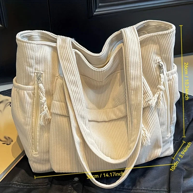 Bolsa de ombro de veludo Travel Master casual cor sólida com bolso múltiplo sacola para mulheres