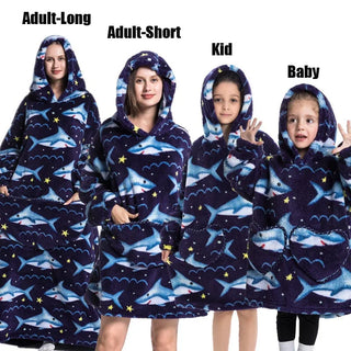 Winter Women Clothes Adult Children Plush Fleece Hoodies Homewear Pajamas Super Warm Hooded Sweatshirts Pullover Tops Oversized