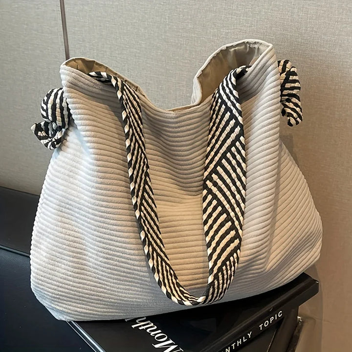 Bolsa tote de veludo fashion feminina, bolsa de ombro casual, grande capacidade, deslocamento diário, sacolas de compras, bolsa de telefone