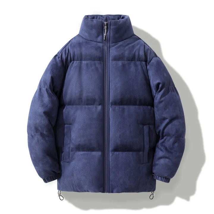 2025 homens inverno parkas jaqueta moda engrossar à prova de frio cor sólida casaco masculino gola manga longa solto homem outerwear