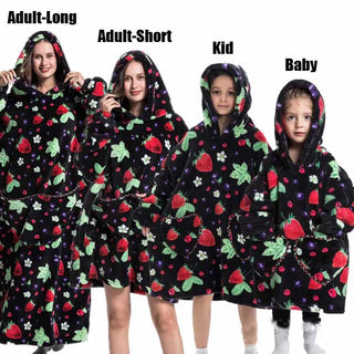 Winter Women Clothes Adult Children Plush Fleece Hoodies Homewear Pajamas Super Warm Hooded Sweatshirts Pullover Tops Oversized